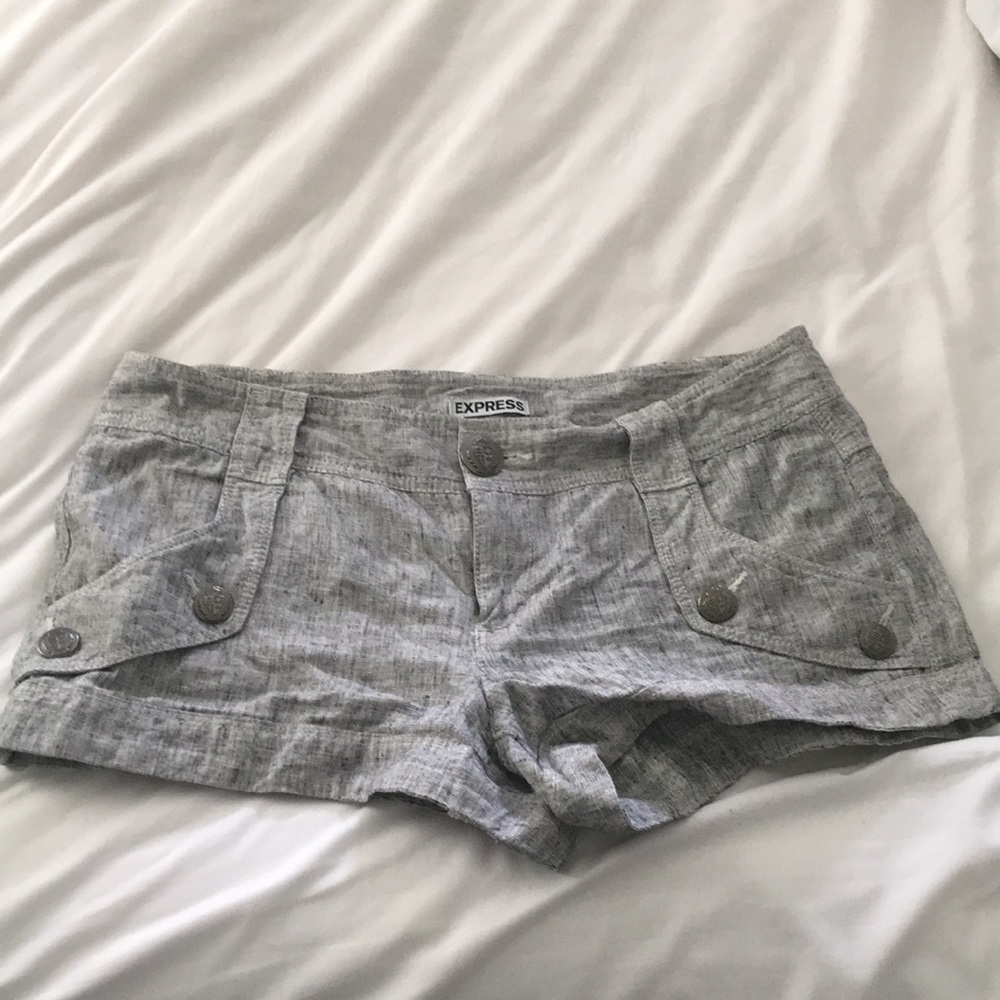 Express grey linen shorts